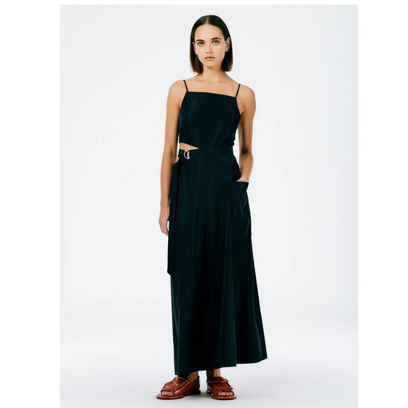 Tibi Italian Sporty Nylon Strappy Cut Out Dress
